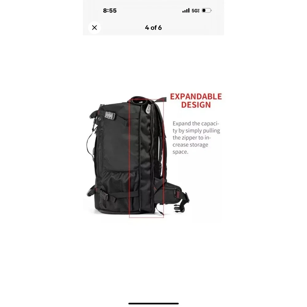 Whitzman Travel ‎ Carry On Backpack Durable Duffle-Large Black Waterproof